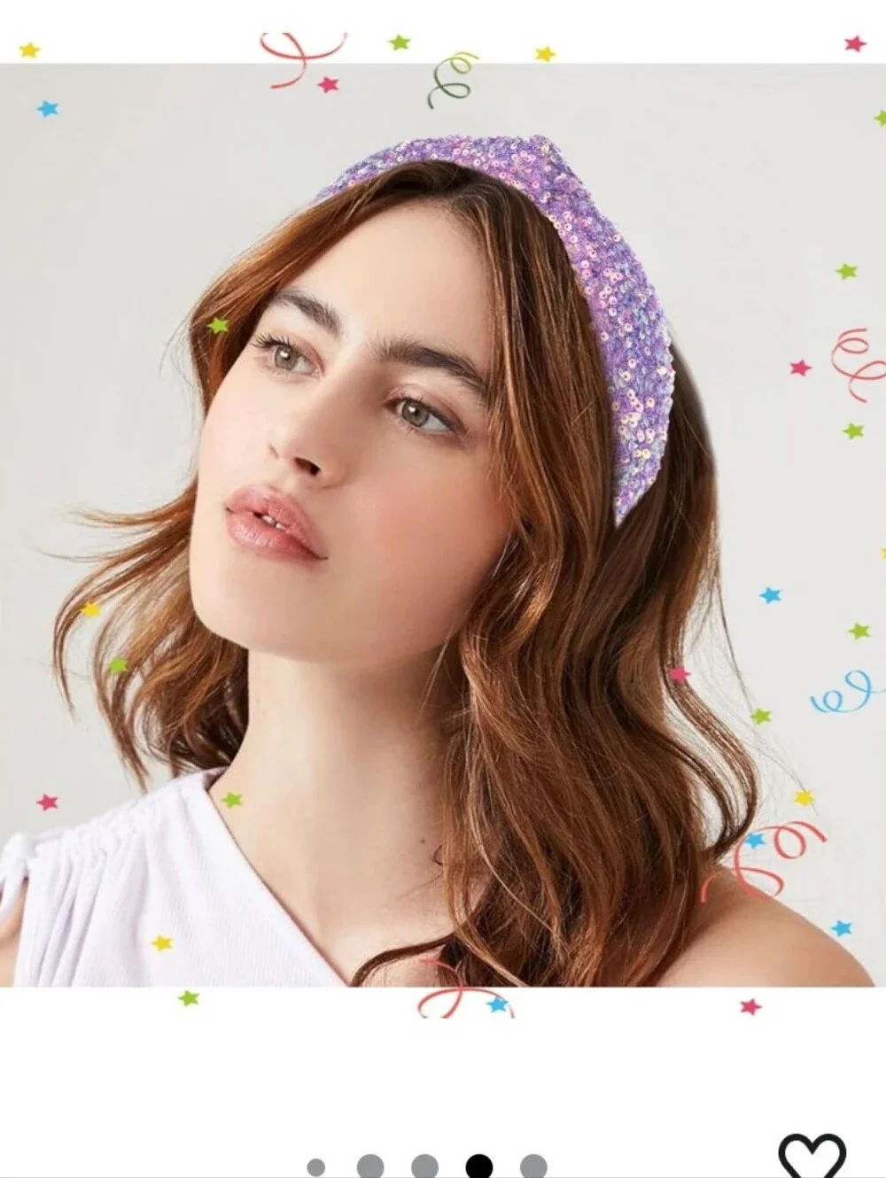 7 Pack Purple Glitter Knotted Headbands